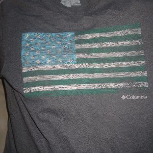 Green White and Blue American Flag T